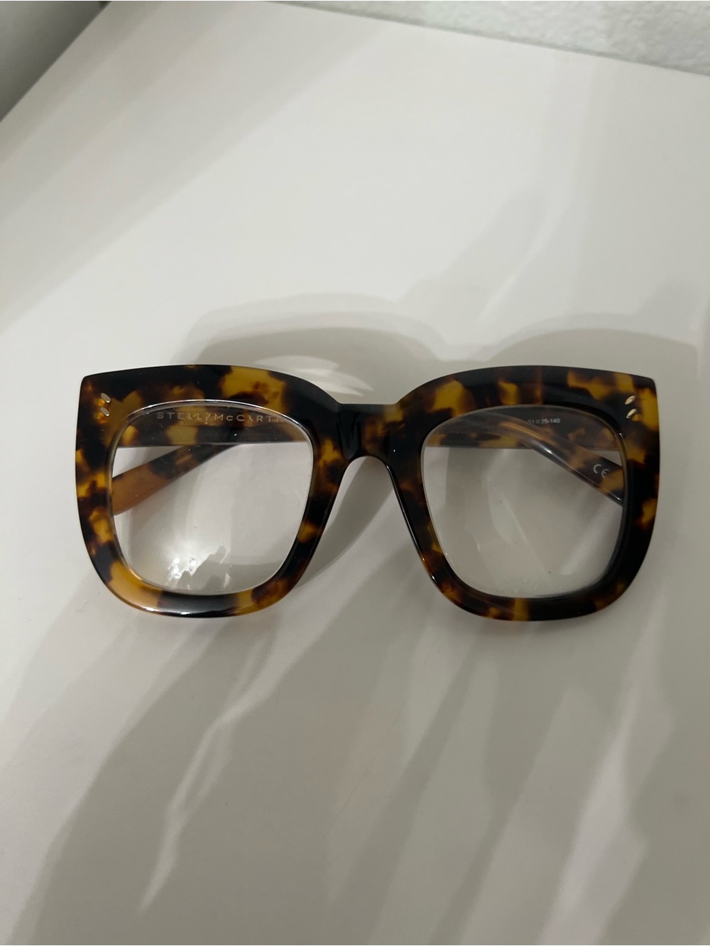 Stella McCartney oversized Women's Tortoiseshell Square reading glasses.